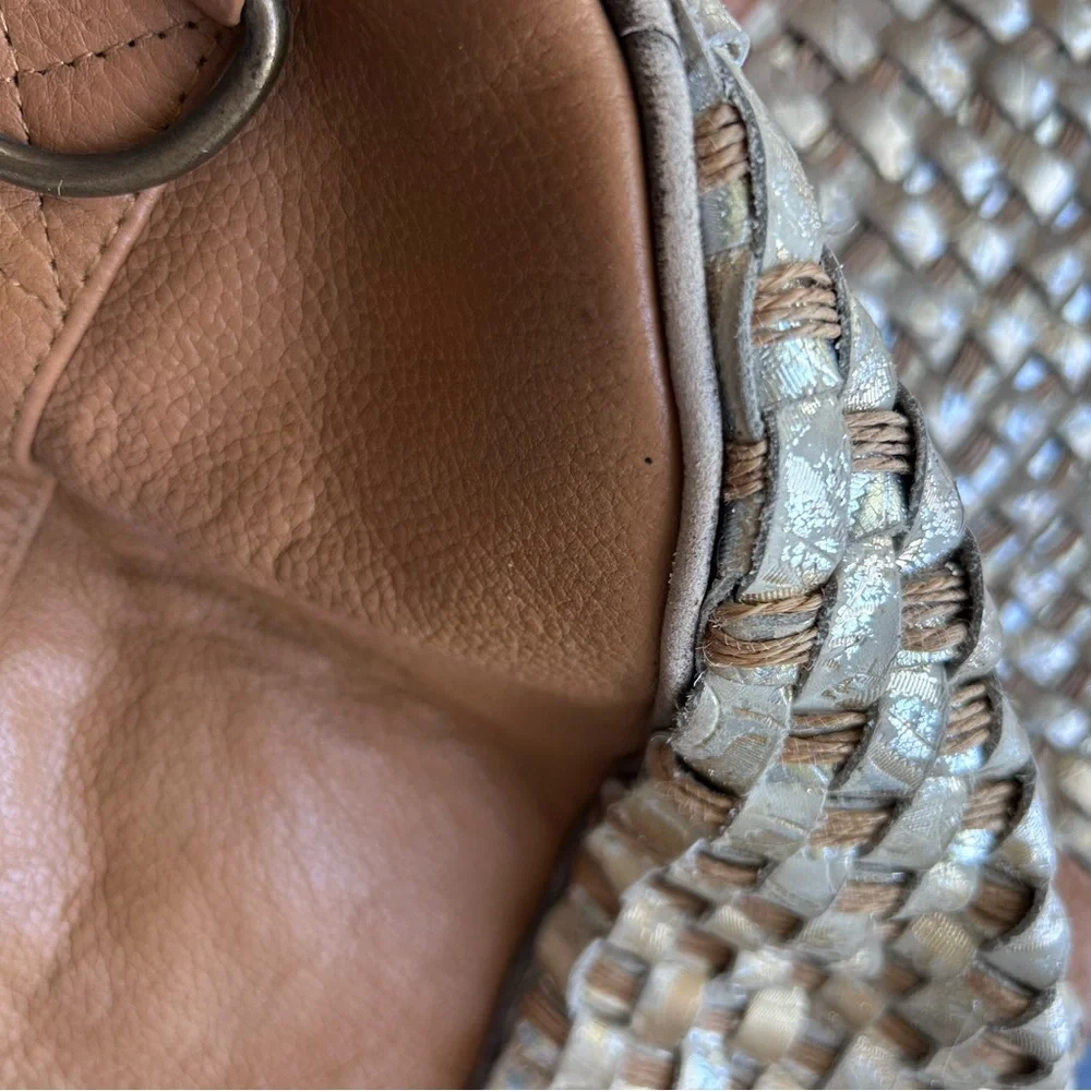 S. S. Leathers woven leather duffle bag. Metallic. Gorgeous twist on classic. - Picture 16 of 16